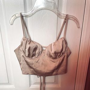 Satin Bustier Crop Top